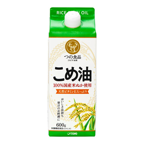 つの食品　こめ油（紙パック 600g）　100国産米ぬか使用