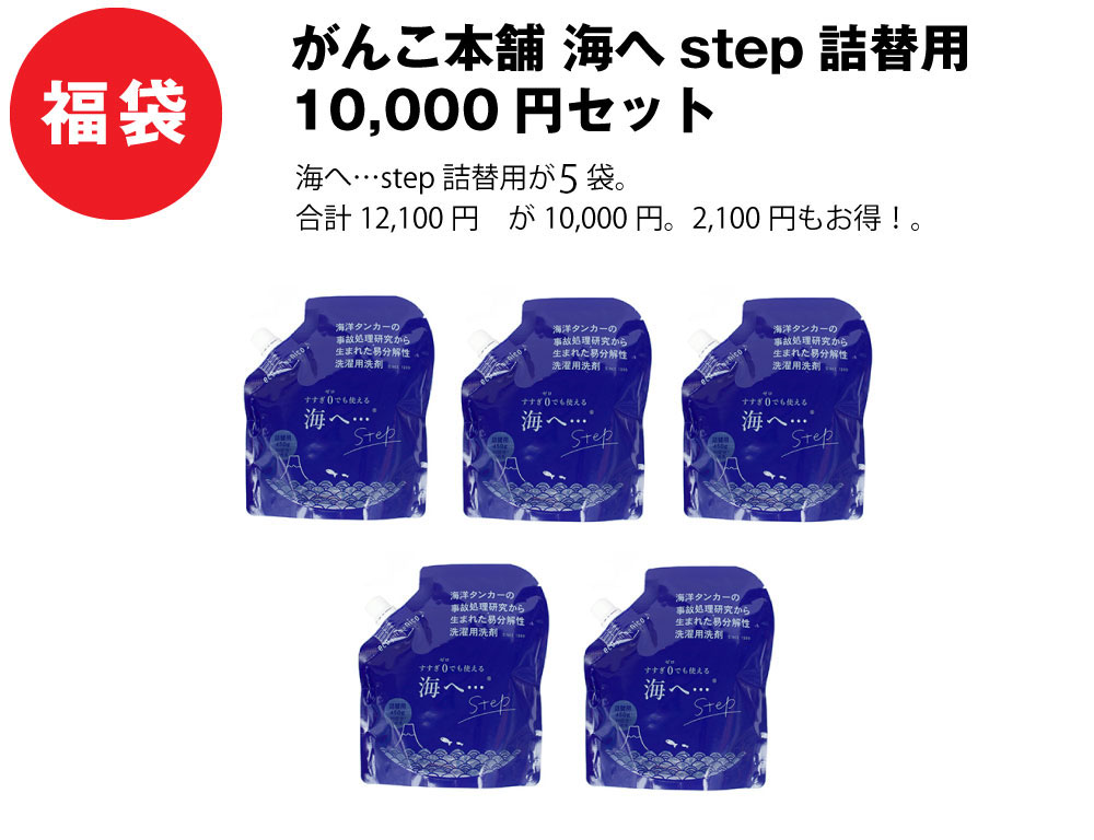 福袋 がんこ本舗 海へ…step詰替用 10,000円セット